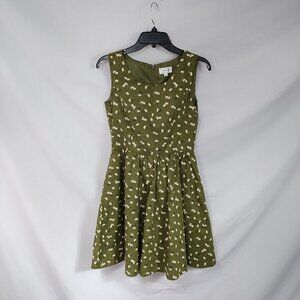 Tulip B Women's Green Floral Sleeveless Dress With Flowers Size S